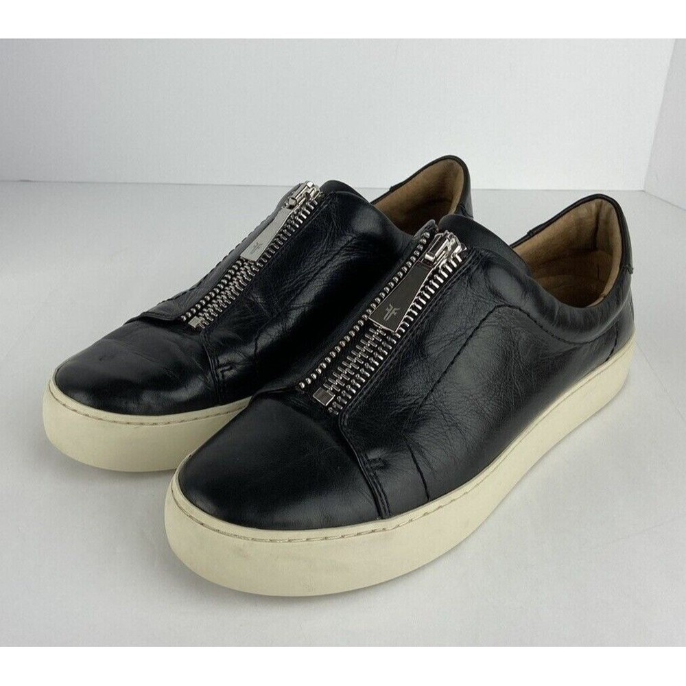 Frye Black Lena Zip Front Low Platform Sneakers Shoes… Gem